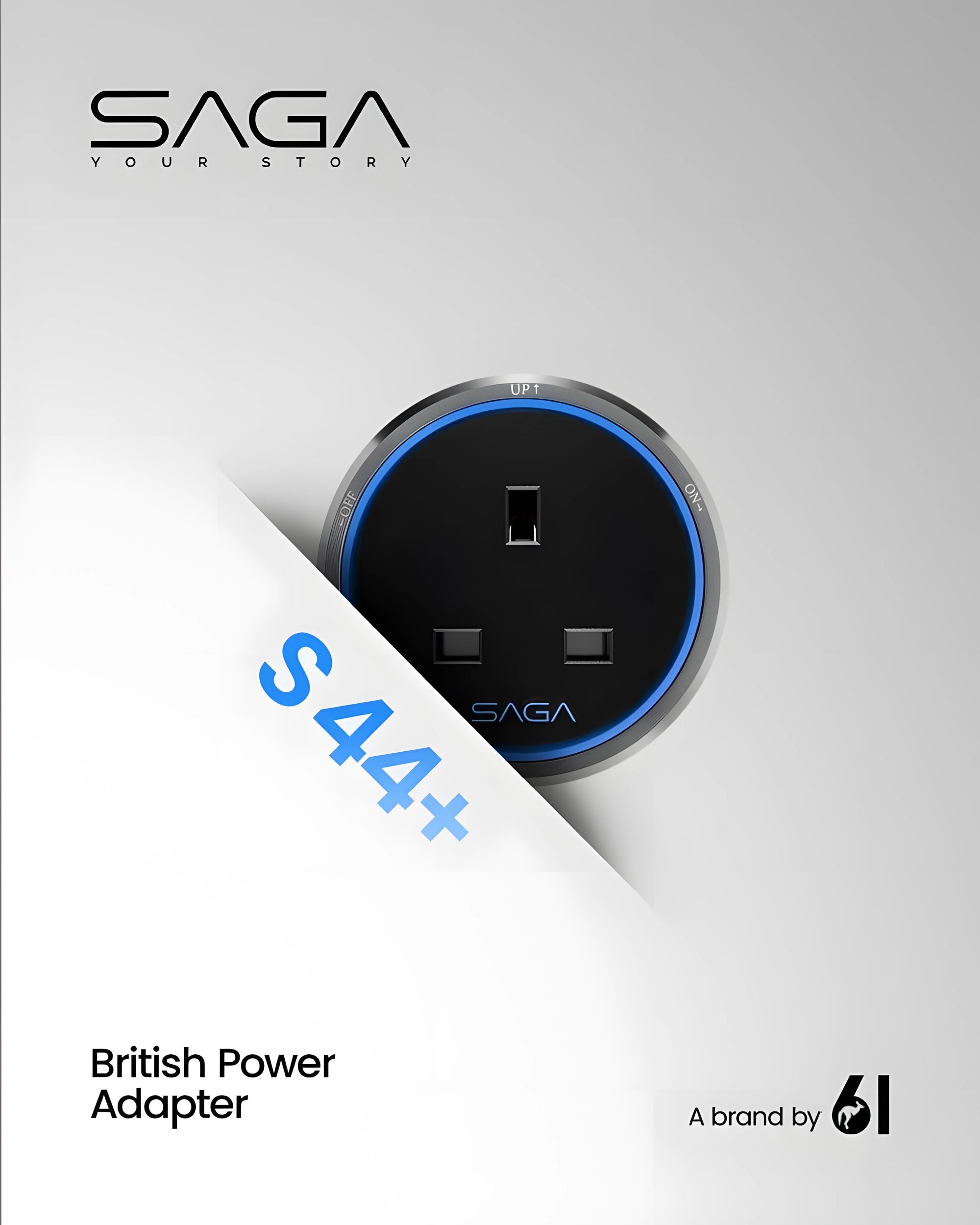 SAGA Powertrack British 3-Pin Adaptor (S44+)
